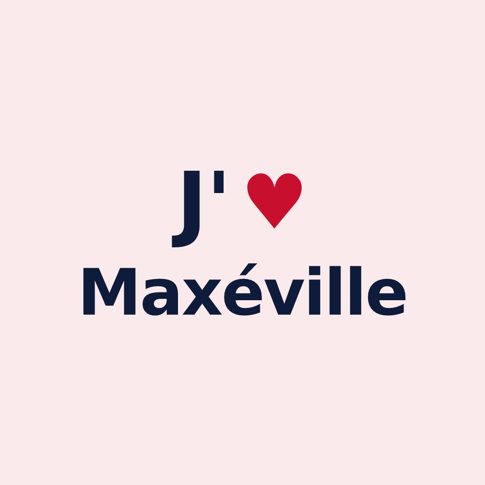 Magnet personnalisé Maxéville — design « J'aime Maxéville » imprimé sur le magnet