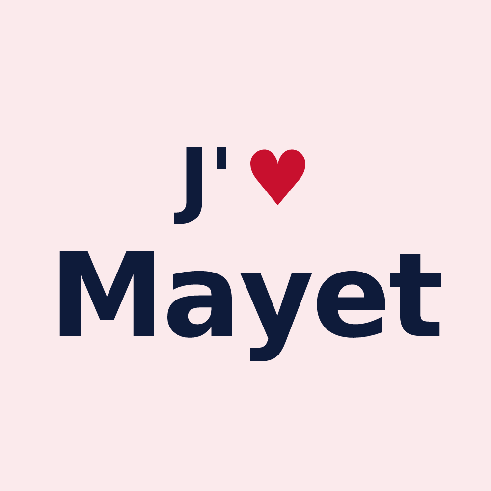 Magnet personnalisé Mayet — design J'aime Mayet