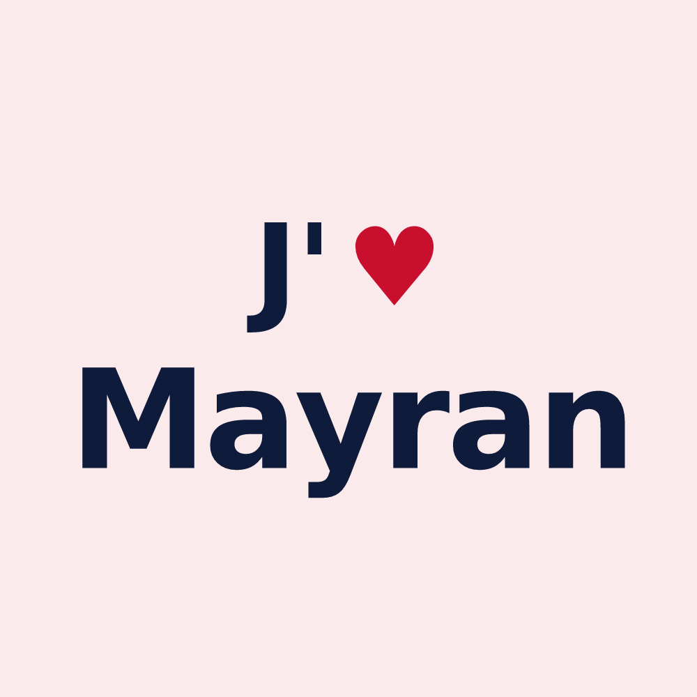 Magnet personnalisé Mayran — design J'aime Mayran
