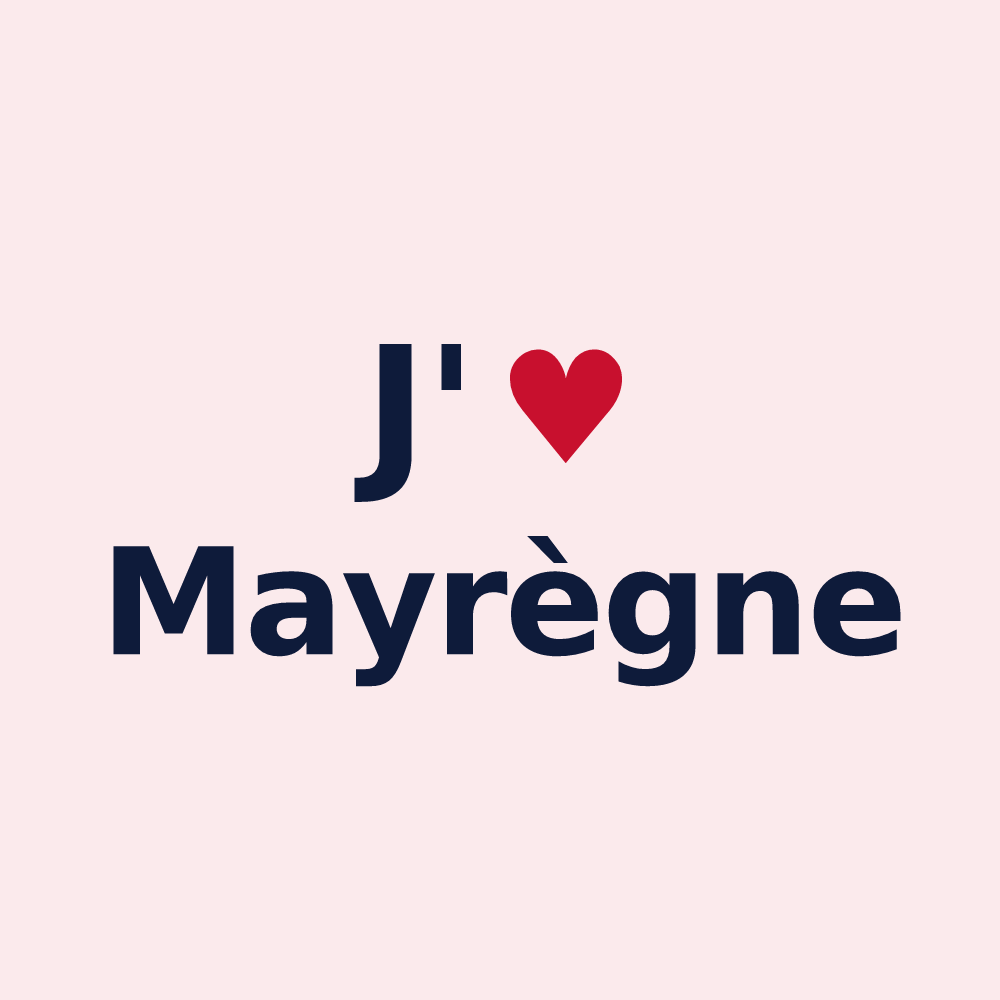Magnet personnalisé Mayrègne — design J'aime Mayrègne