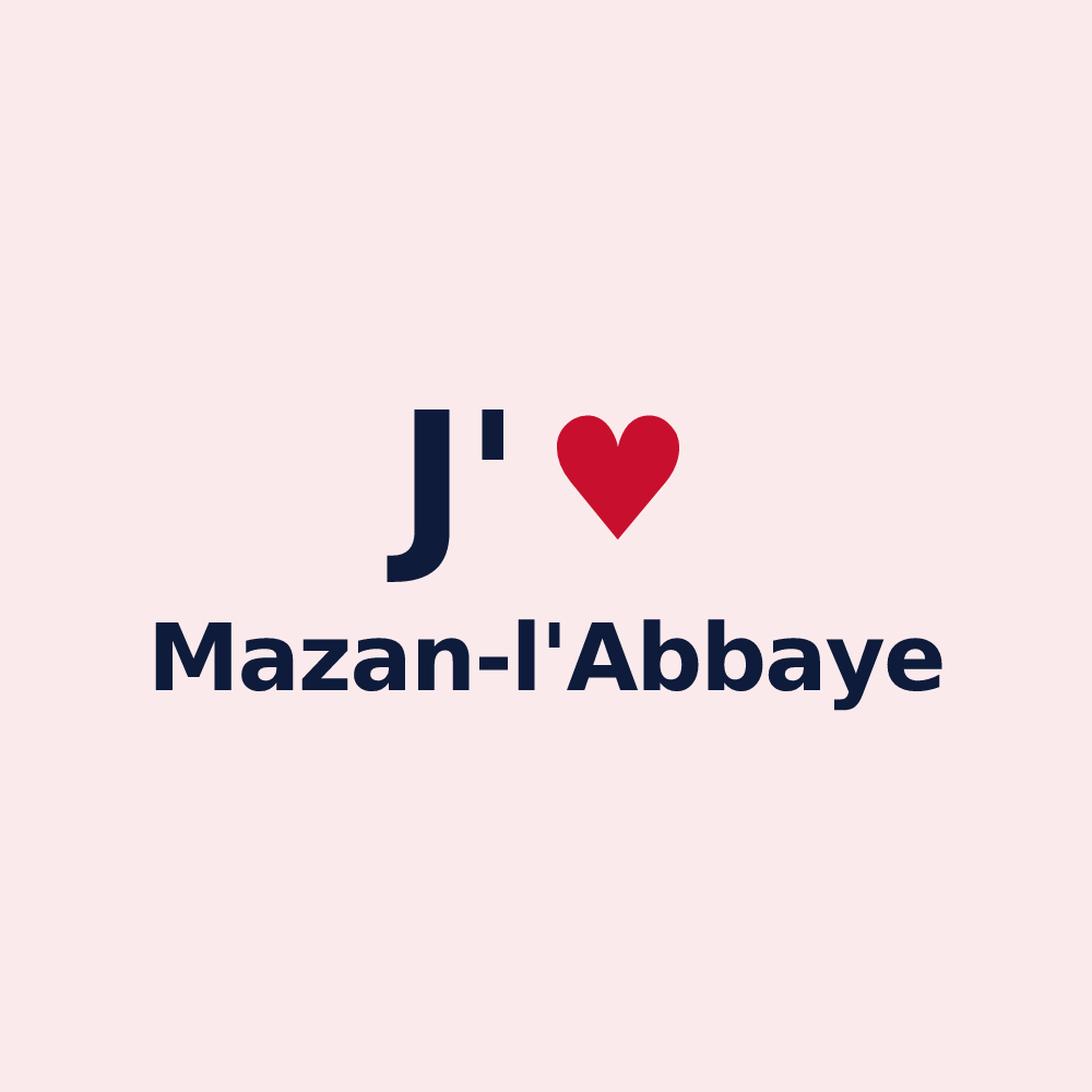 Magnet personnalisé Mazan-l'Abbaye — design « J'aime Mazan-l'Abbaye » imprimé sur le magnet