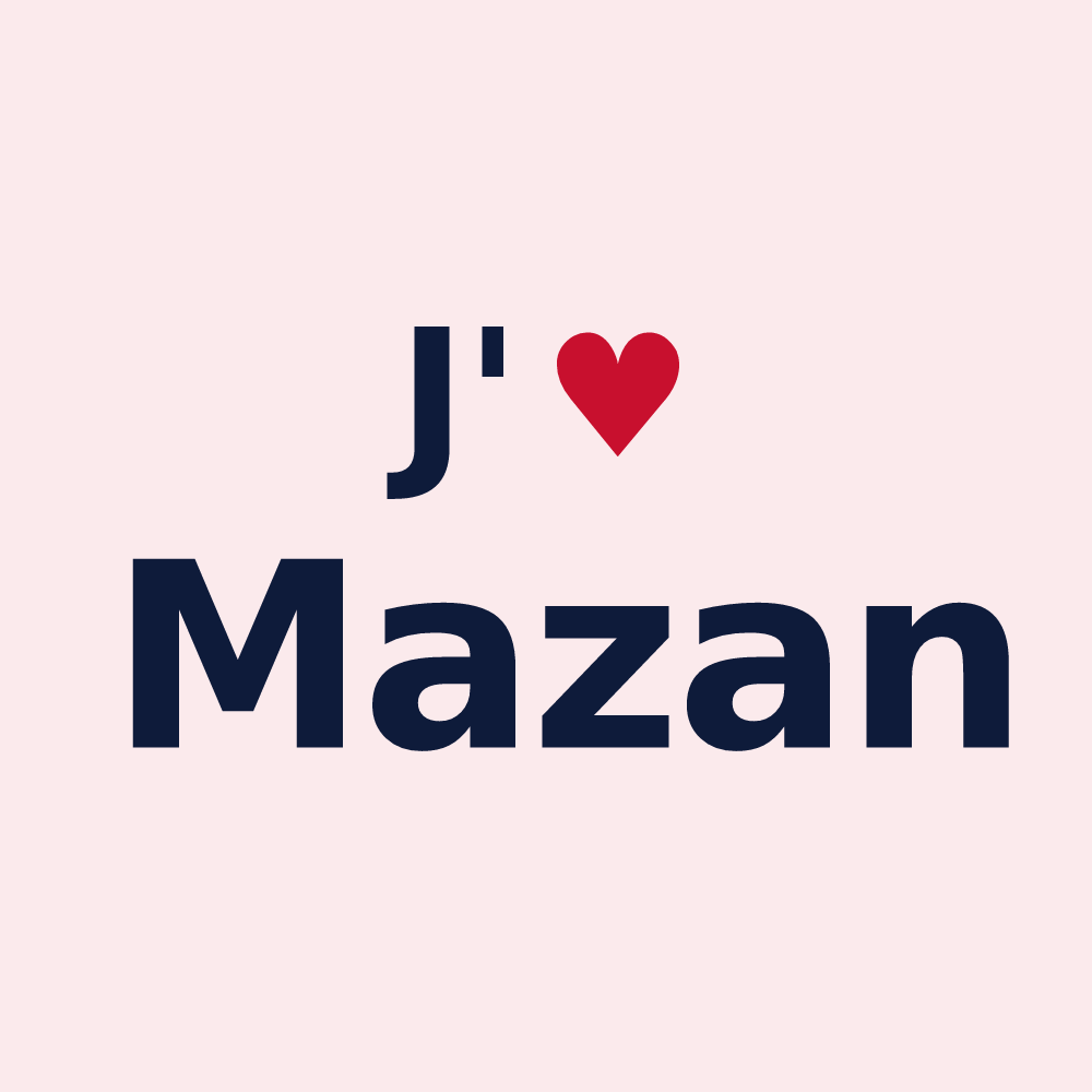 Magnet personnalisé Mazan — design J'aime Mazan