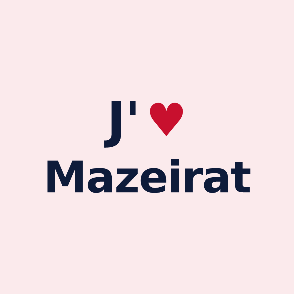 Magnet personnalisé Mazeirat — design J'aime Mazeirat