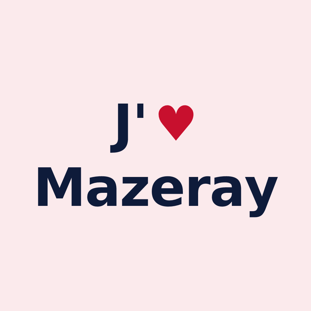 Magnet personnalisé Mazeray — design J'aime Mazeray