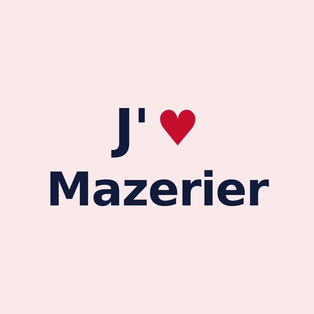 Magnet personnalisé Mazerier — design J'aime Mazerier