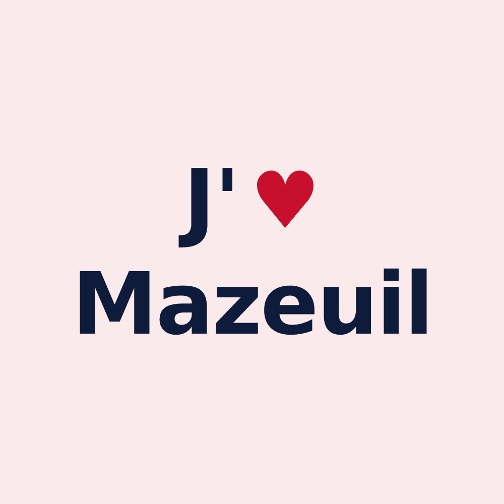 Magnet personnalisé Mazeuil — design « J'aime Mazeuil » imprimé sur le magnet