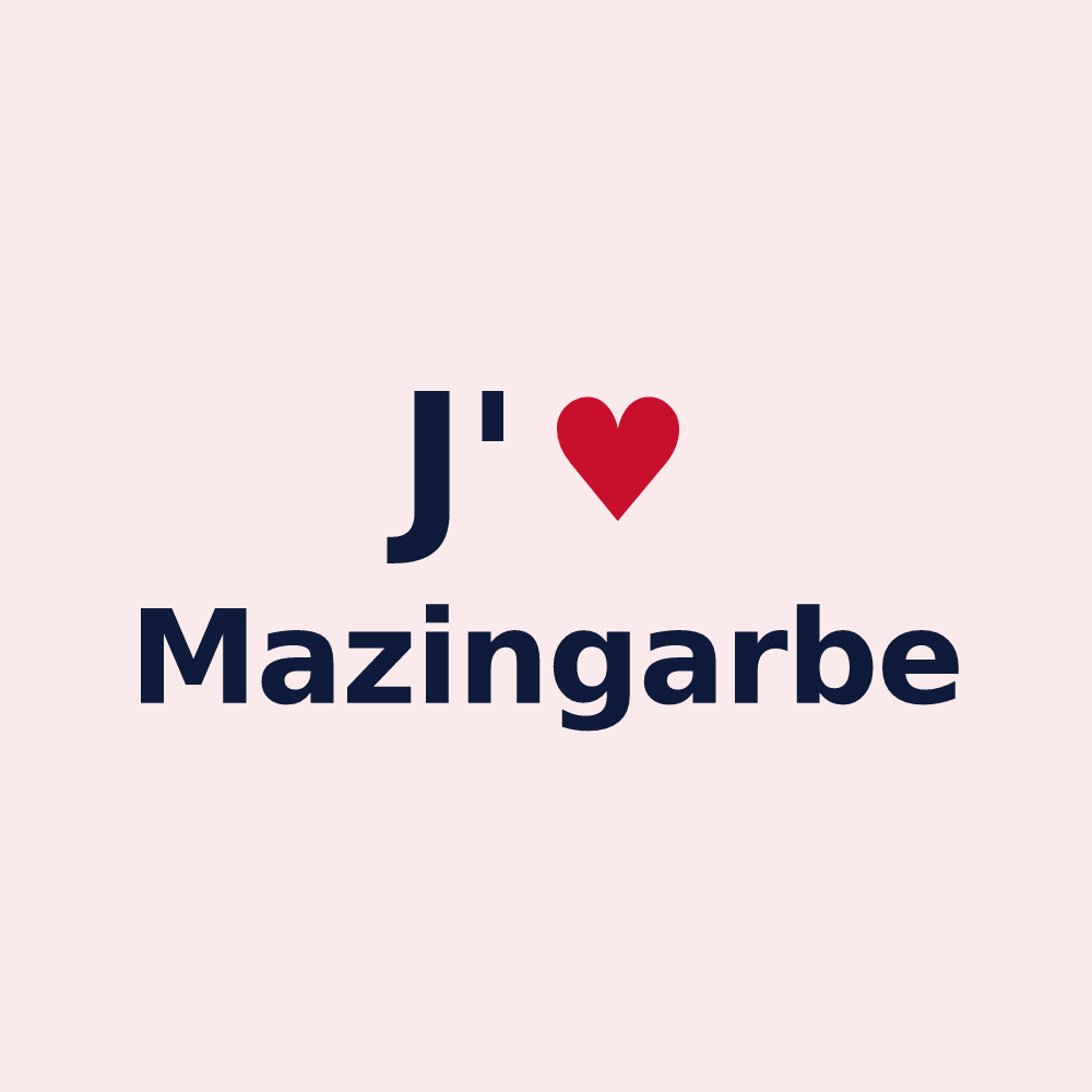 Magnet personnalisé Mazingarbe — design « J'aime Mazingarbe » imprimé sur le magnet