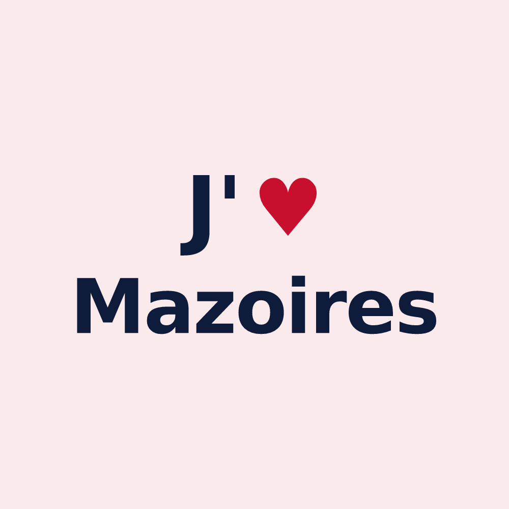 Magnet personnalisé Mazoires — design J'aime Mazoires