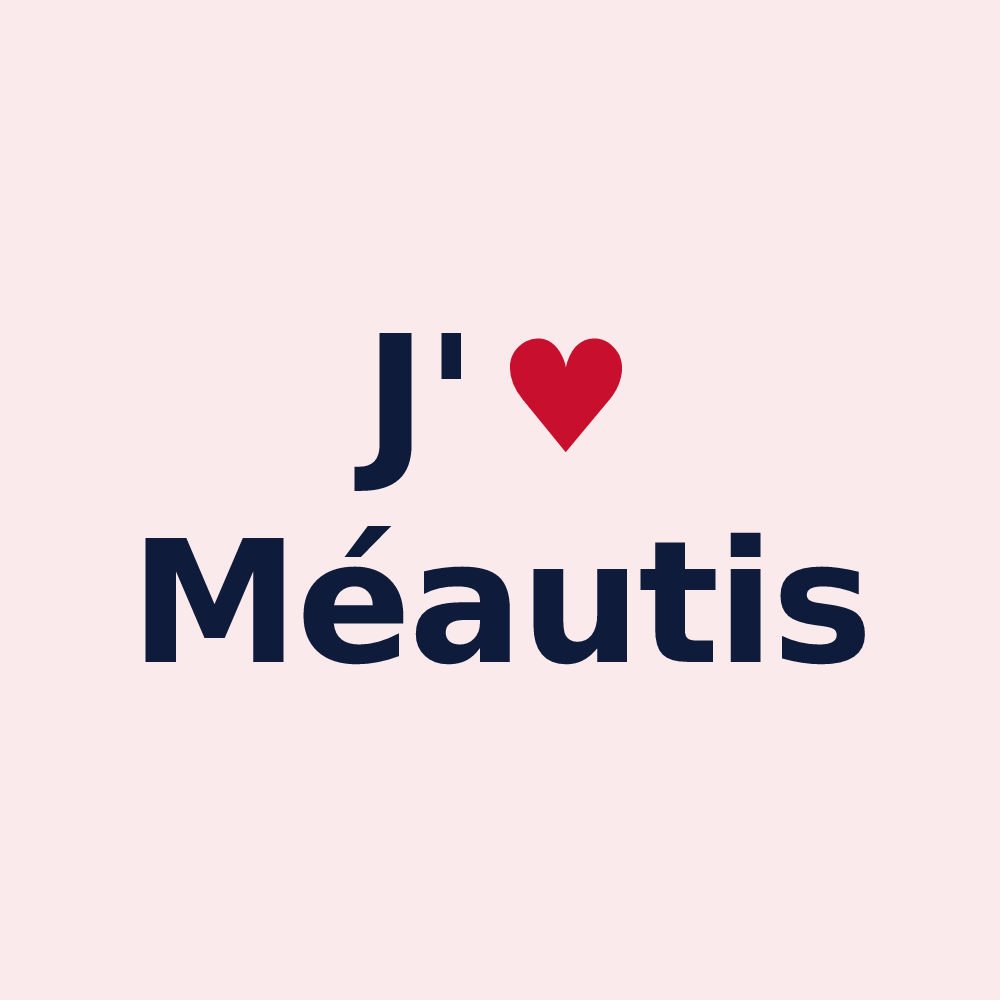 Magnet personnalisé Méautis — design J'aime Méautis