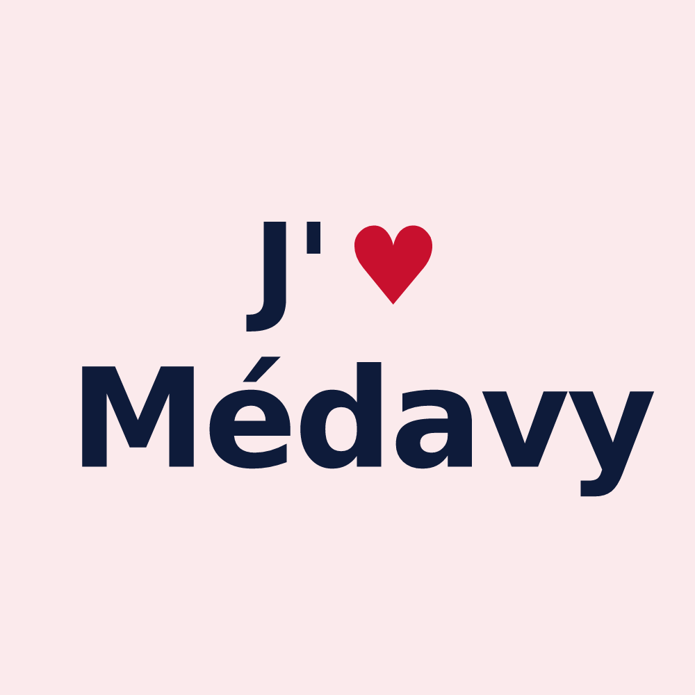 Magnet personnalisé Médavy — design J'aime Médavy