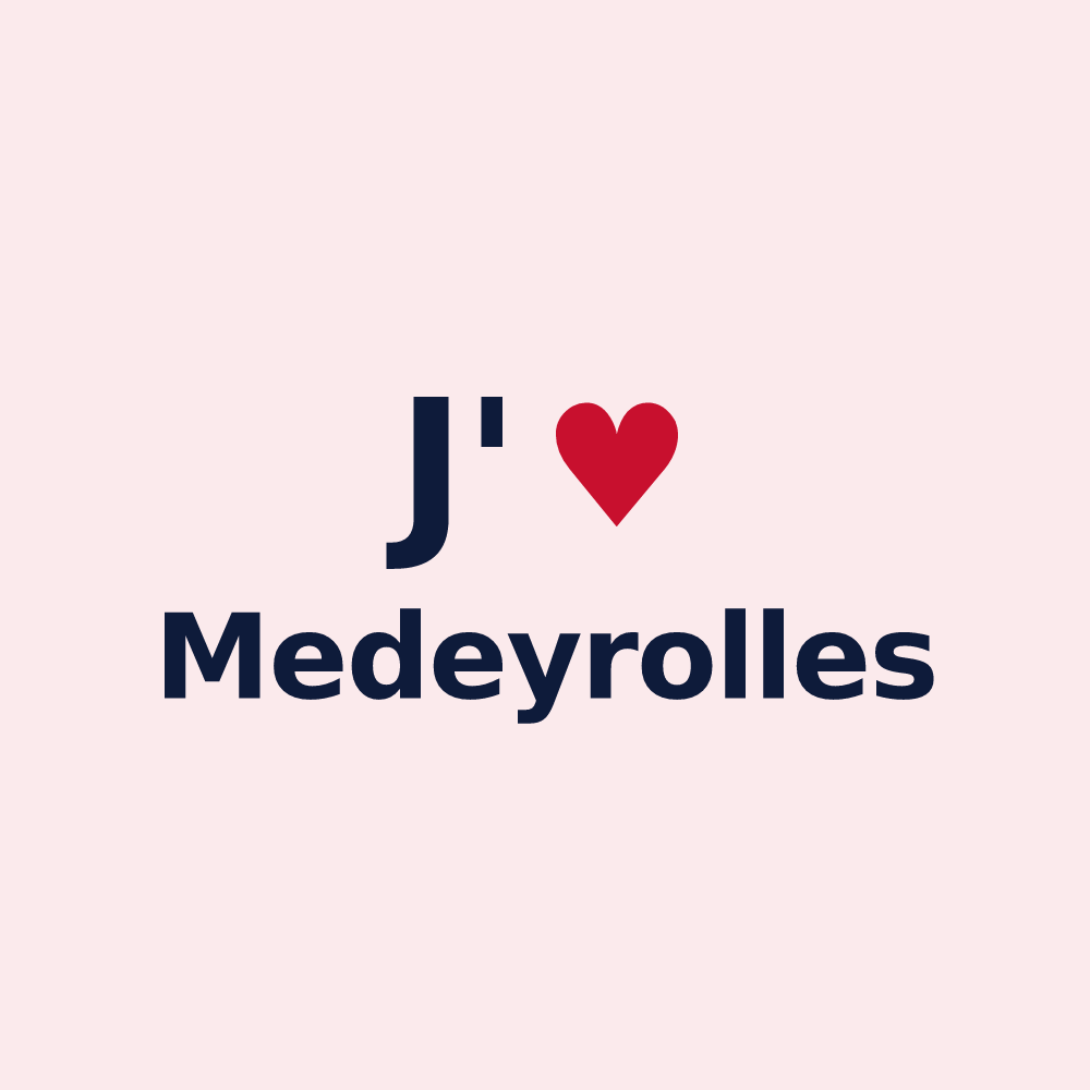 Magnet personnalisé Medeyrolles — design J'aime Medeyrolles