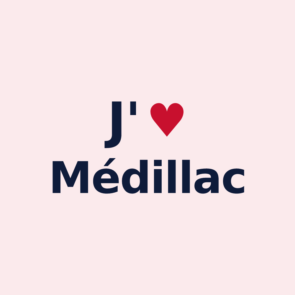 Magnet personnalisé Médillac — design J'aime Médillac