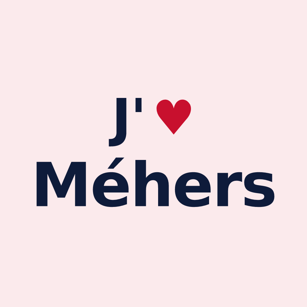 Magnet personnalisé Méhers — design J'aime Méhers