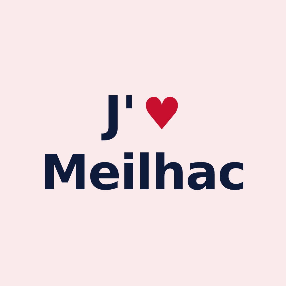 Magnet personnalisé Meilhac — design J'aime Meilhac