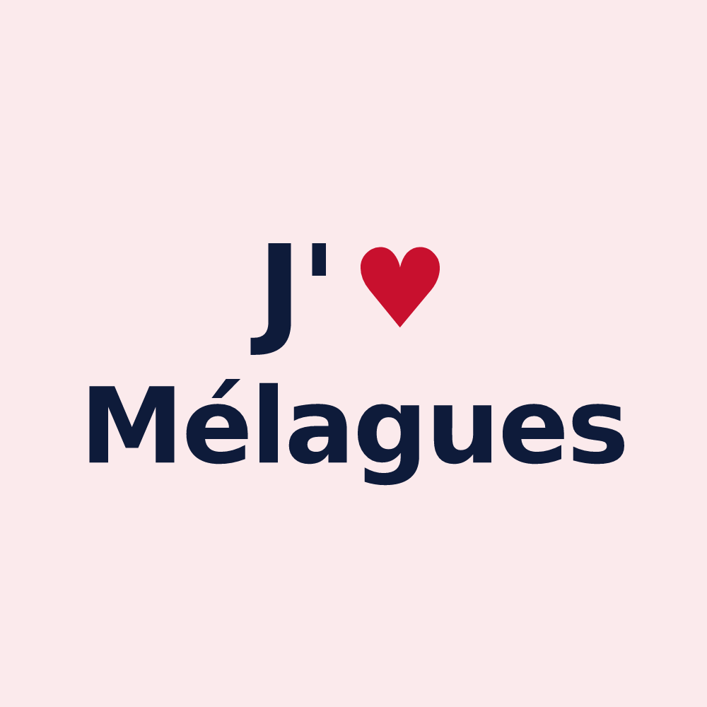 Magnet personnalisé Mélagues — design J'aime Mélagues