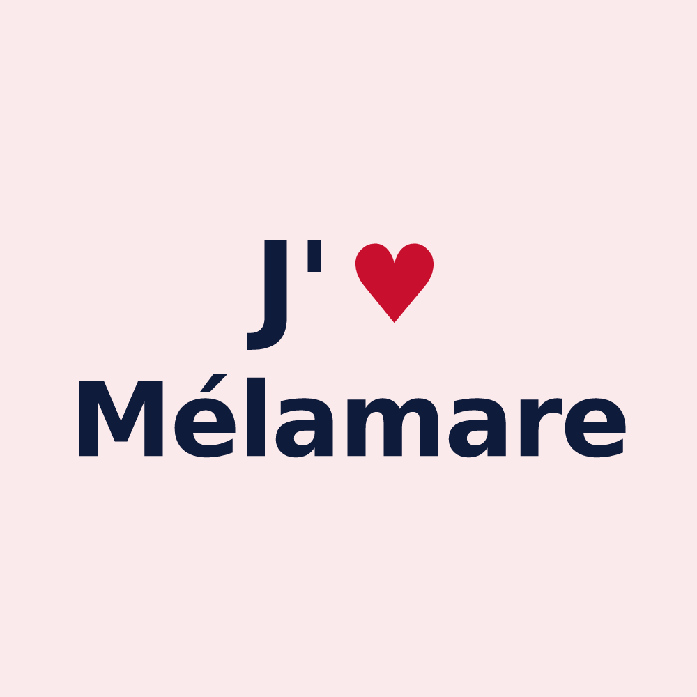 Magnet personnalisé Mélamare — design J'aime Mélamare