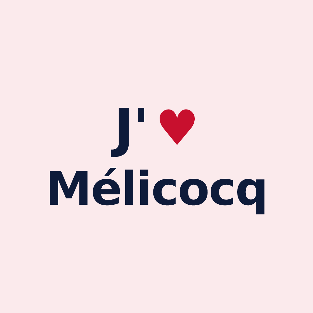 Magnet personnalisé Mélicocq — design « J'aime Mélicocq » imprimé sur le magnet