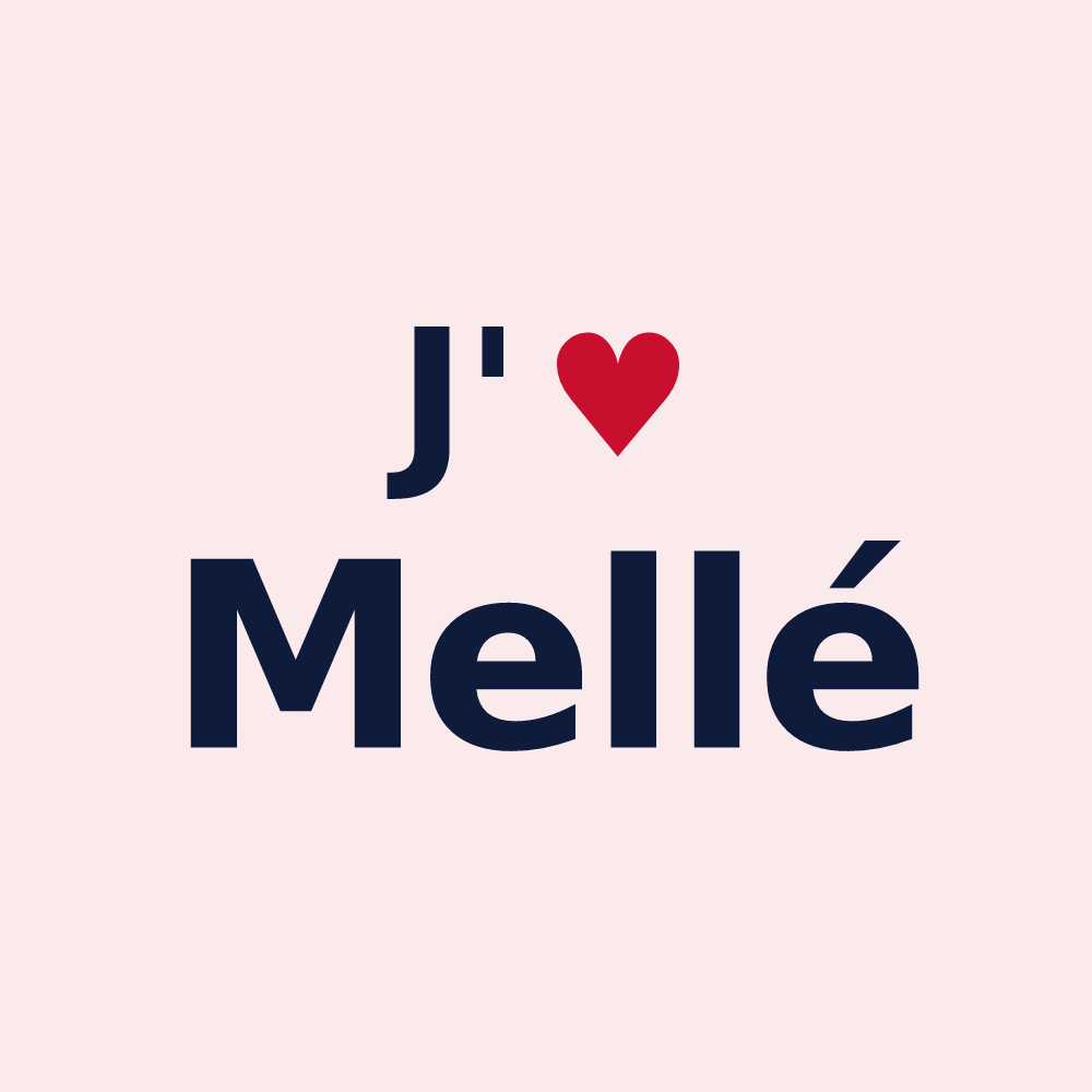 Magnet personnalisé Mellé — design J'aime Mellé