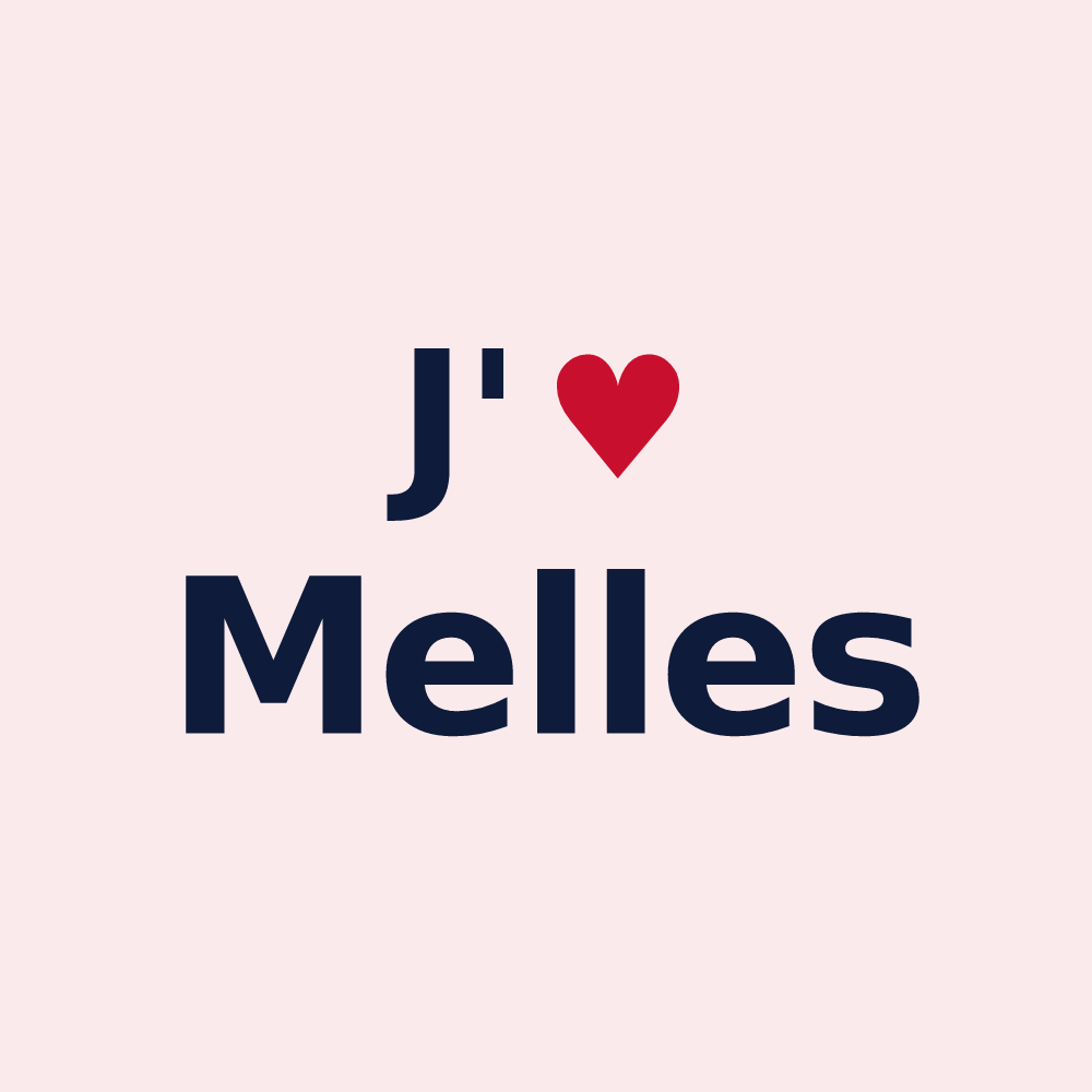 Magnet personnalisé Melles — design J'aime Melles