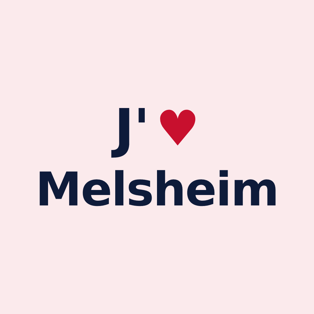 Magnet personnalisé Melsheim — design J'aime Melsheim