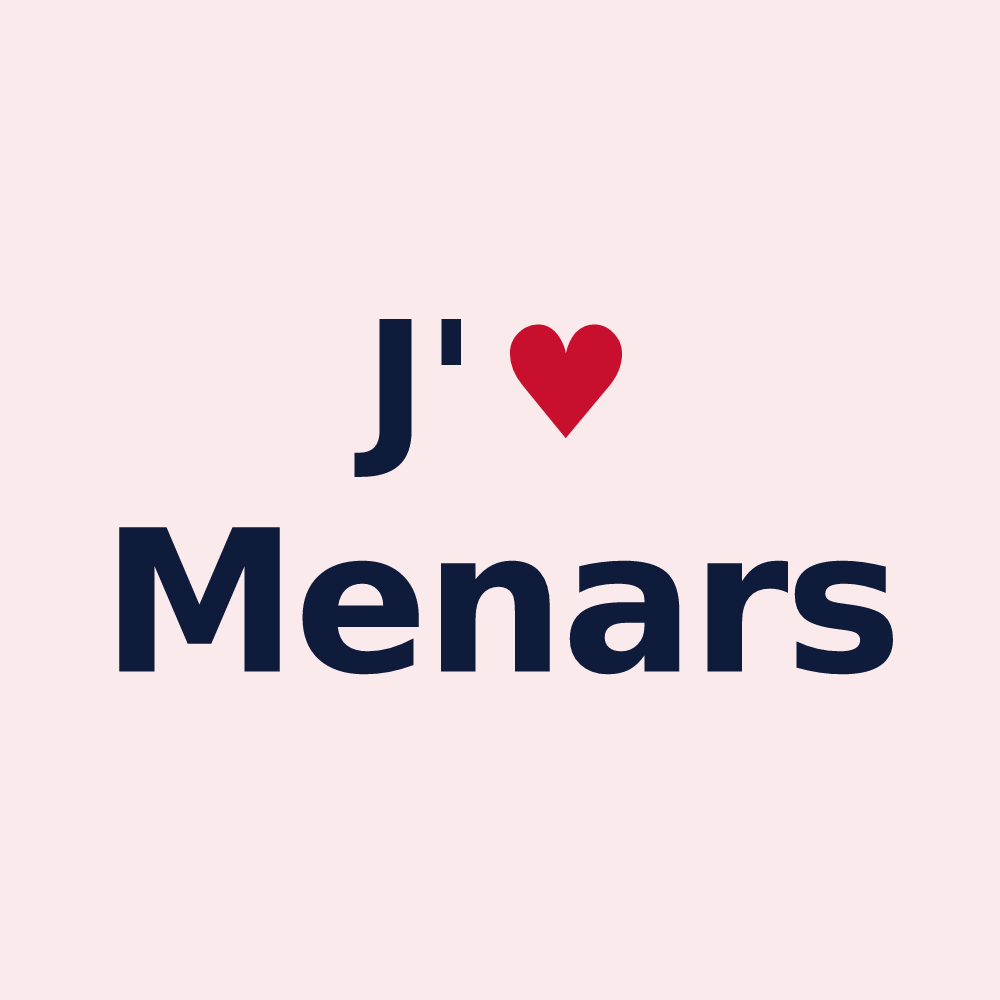 Magnet personnalisé Menars — design J'aime Menars