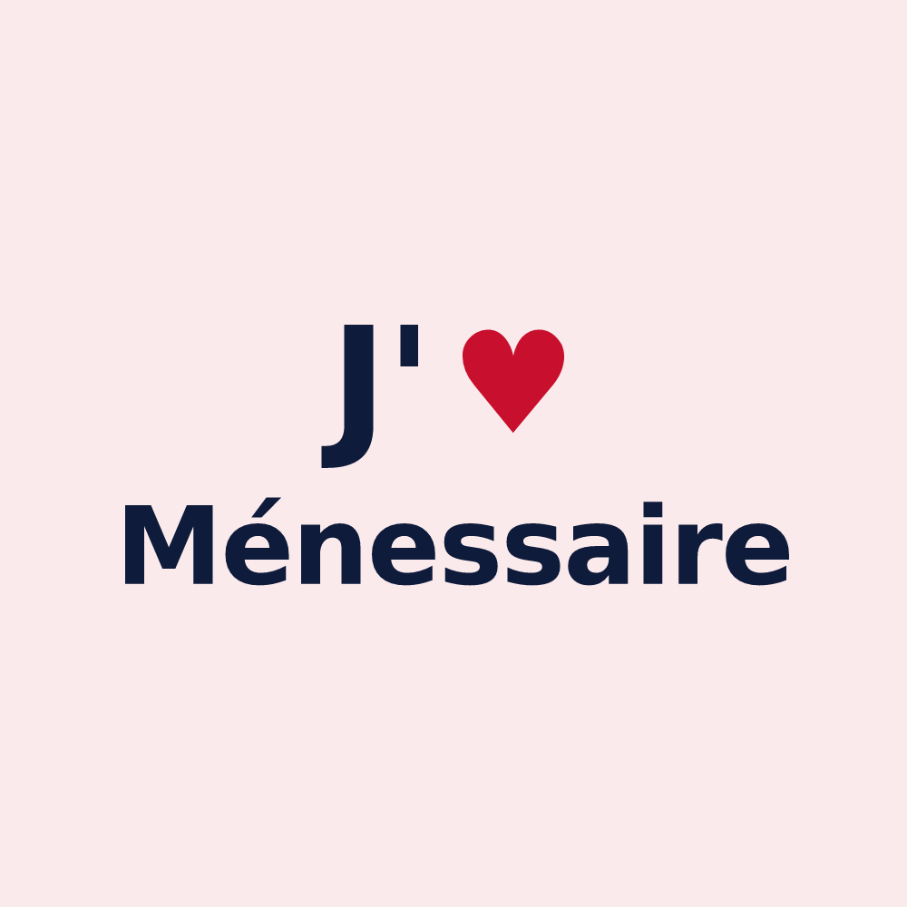 Magnet personnalisé Ménessaire — design J'aime Ménessaire