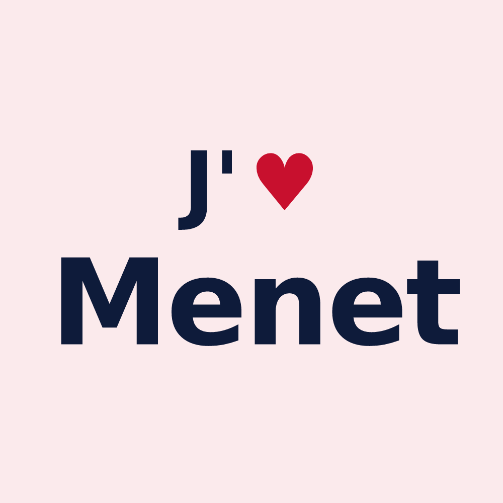 Magnet personnalisé Menet — design J'aime Menet