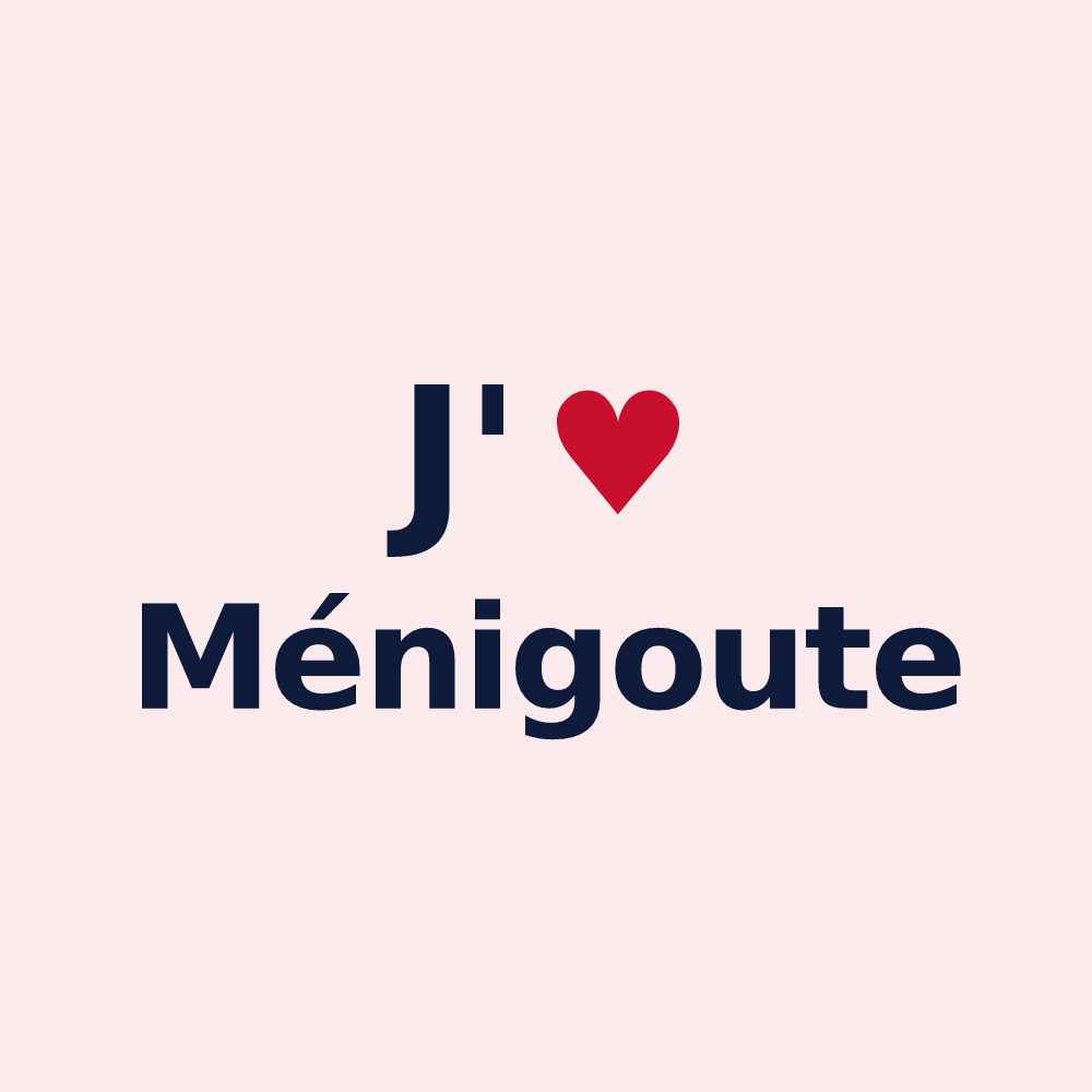 Magnet personnalisé Ménigoute — design J'aime Ménigoute