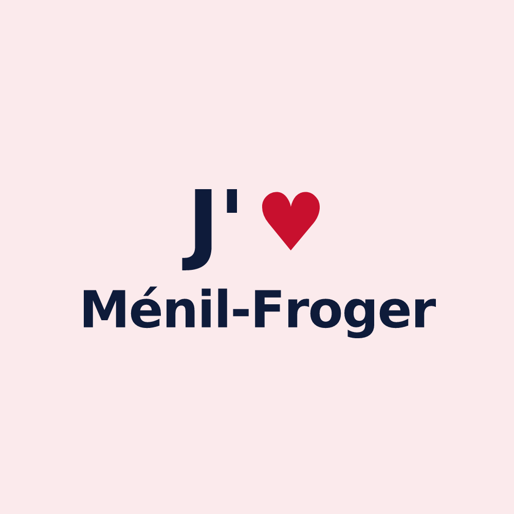 Magnet personnalisé Ménil-Froger — design J'aime Ménil-Froger