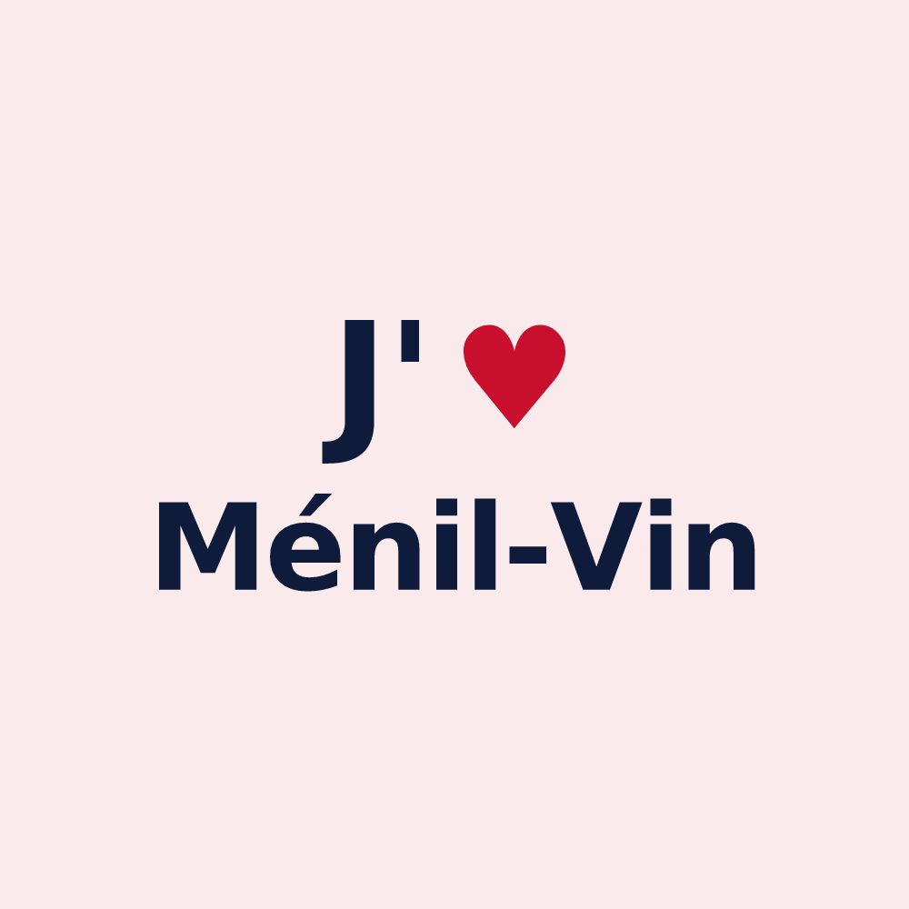 Magnet personnalisé Ménil-Vin — design J'aime Ménil-Vin