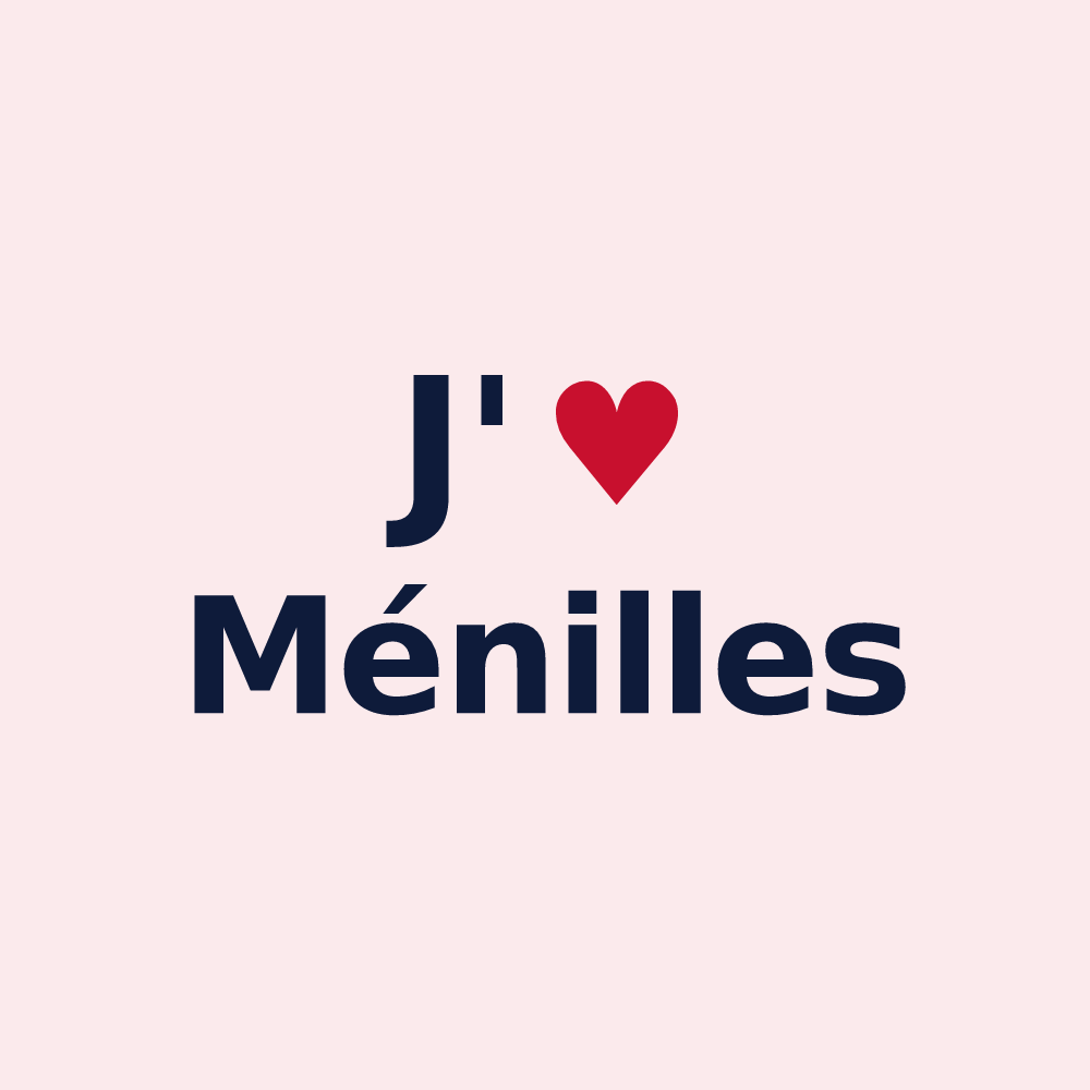 Magnet personnalisé Ménilles — design J'aime Ménilles