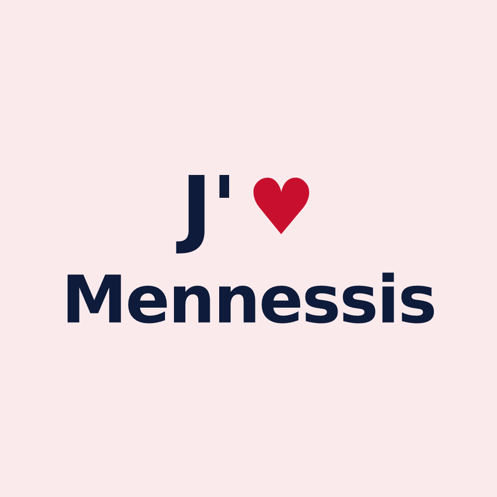Magnet personnalisé Mennessis — design J'aime Mennessis