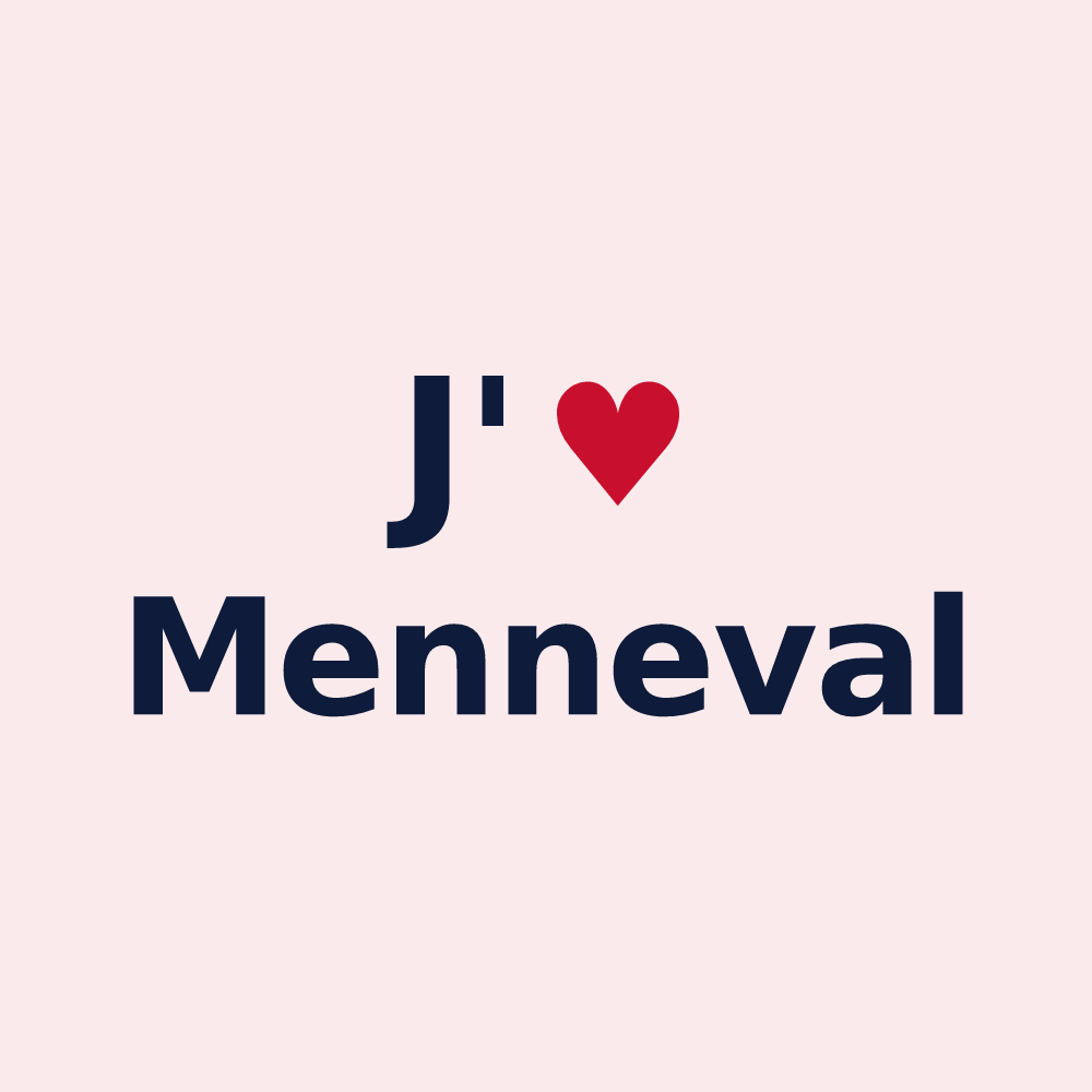 Magnet personnalisé Menneval — design J'aime Menneval