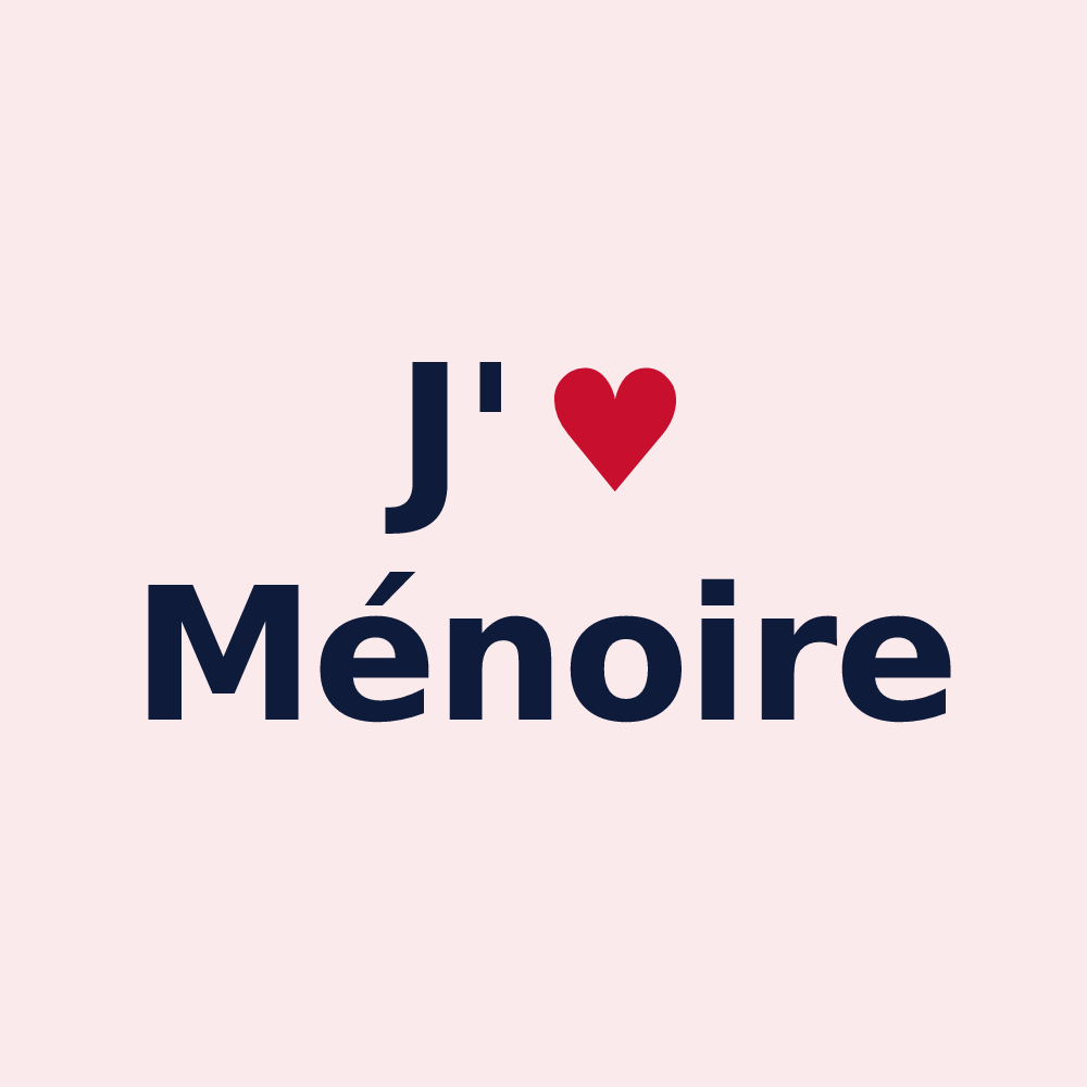 Magnet personnalisé Ménoire — design J'aime Ménoire
