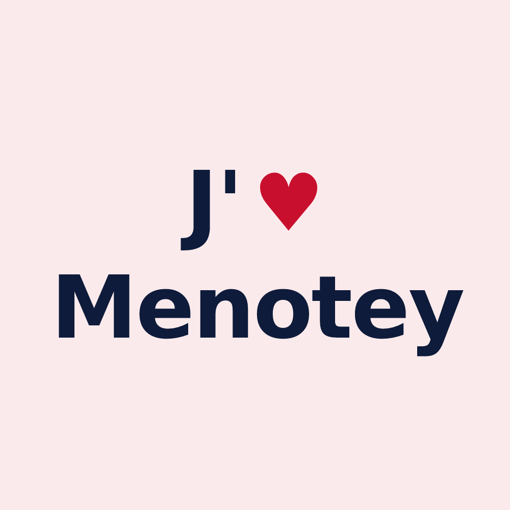 Magnet personnalisé Menotey — design J'aime Menotey