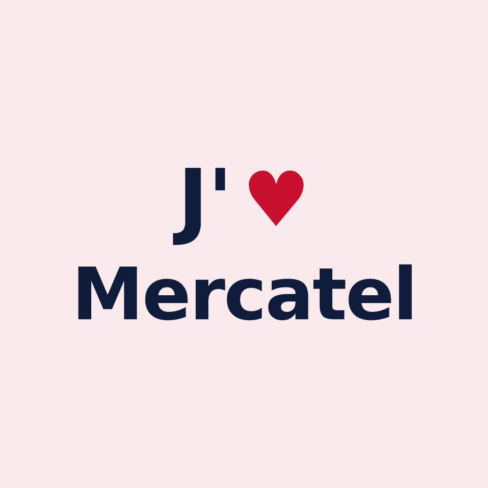 Magnet personnalisé Mercatel — design J'aime Mercatel