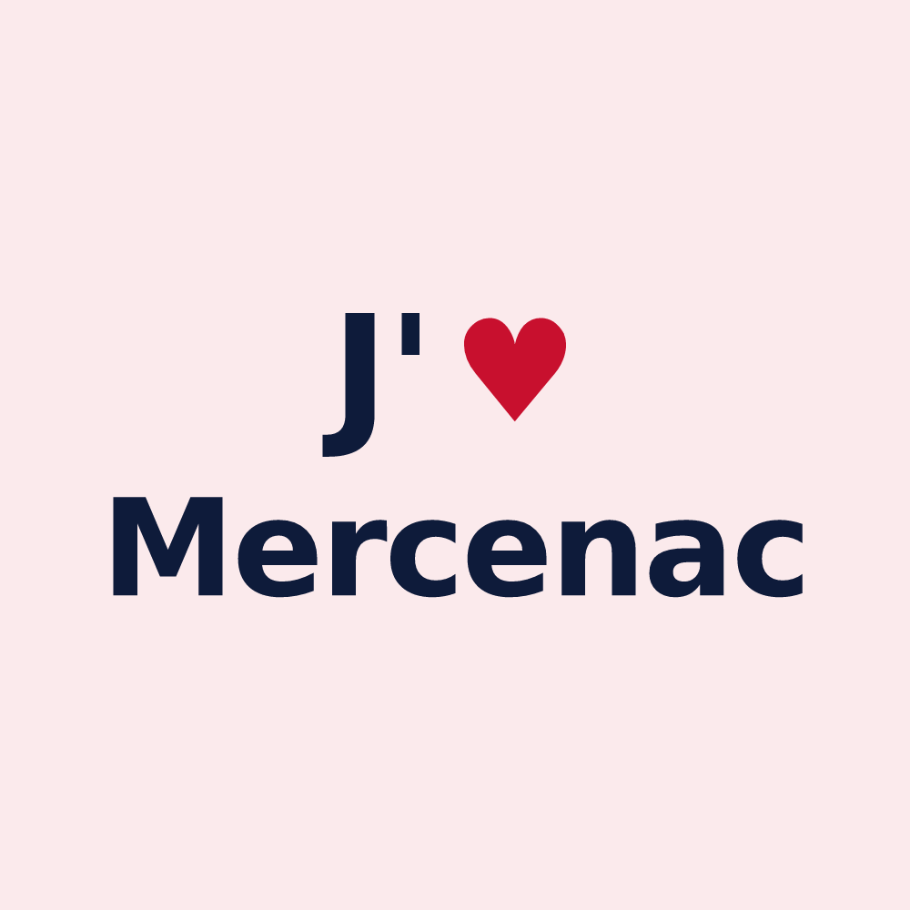 Magnet personnalisé Mercenac — design J'aime Mercenac
