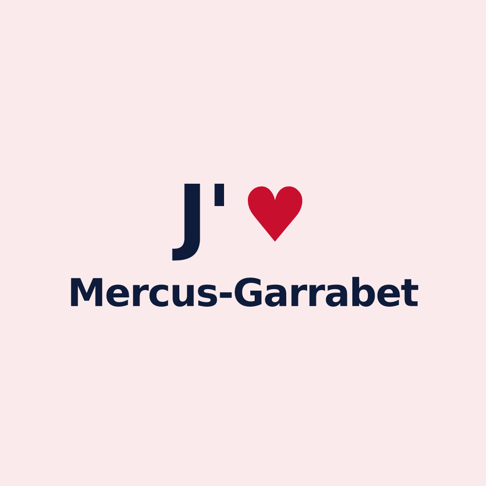 Magnet personnalisé Mercus-Garrabet — design J'aime Mercus-Garrabet