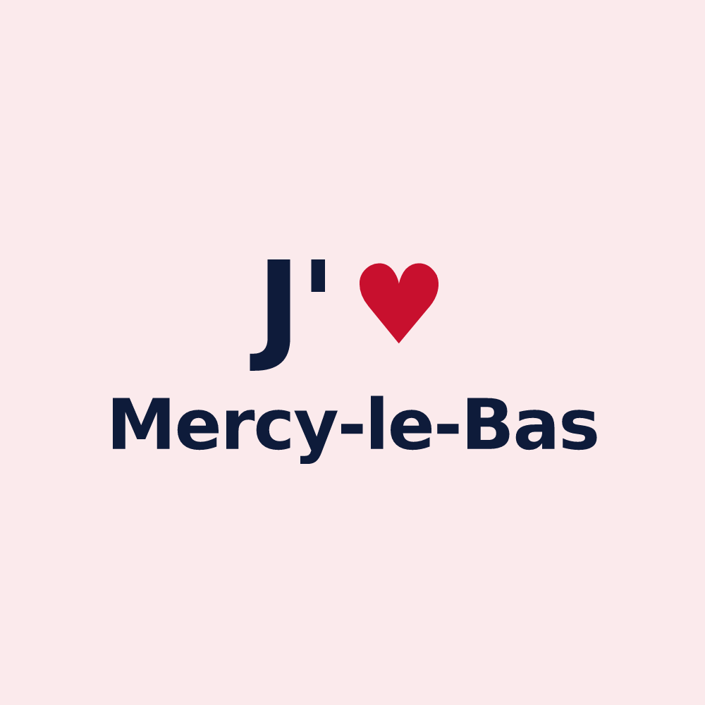Magnet personnalisé Mercy-le-Bas — design « J'aime Mercy-le-Bas » imprimé sur le magnet