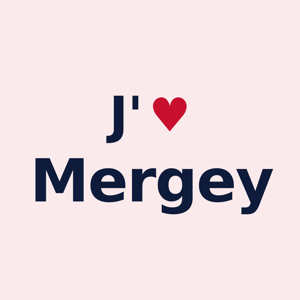 Magnet personnalisé Mergey — design J'aime Mergey