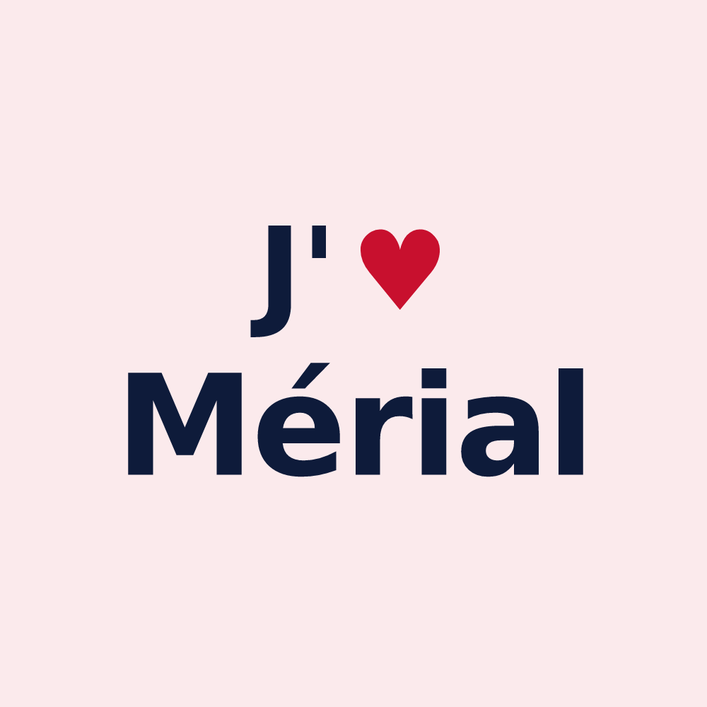Magnet personnalisé Mérial — design J'aime Mérial