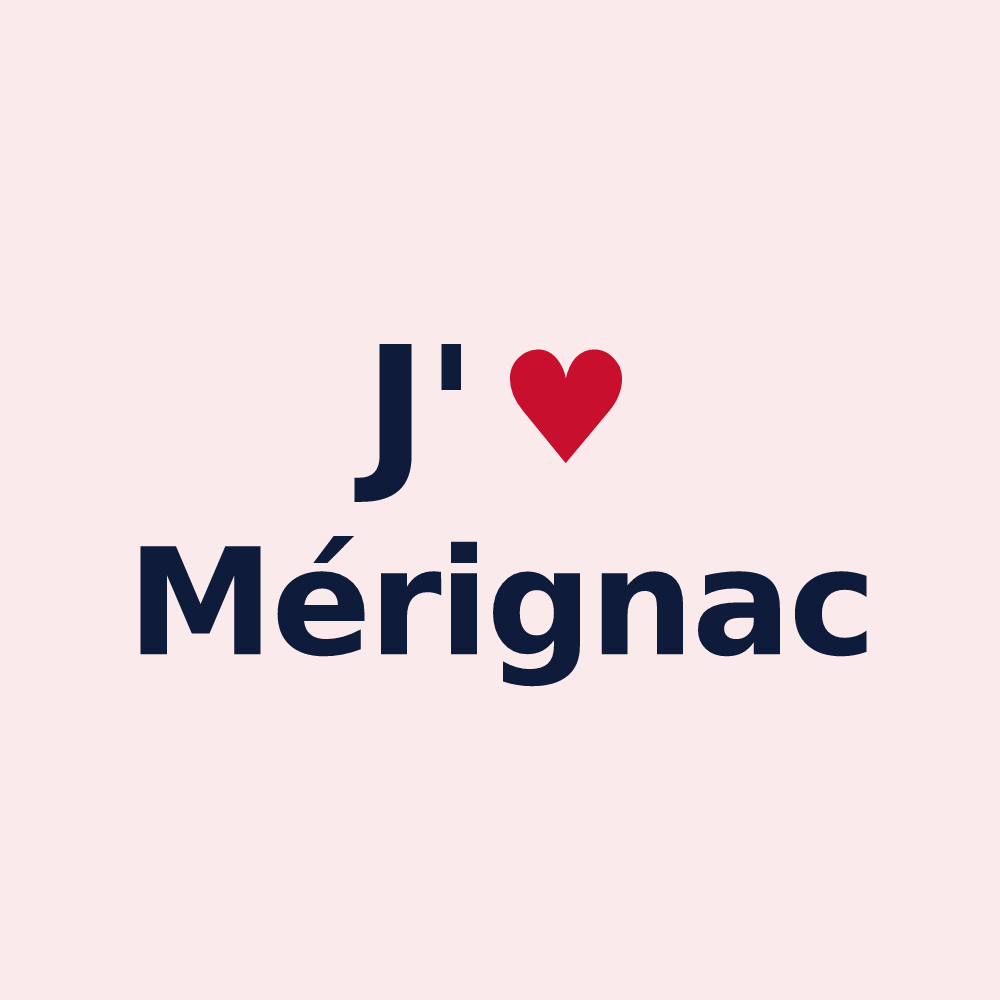 Magnet personnalisé Mérignac — design J'aime Mérignac