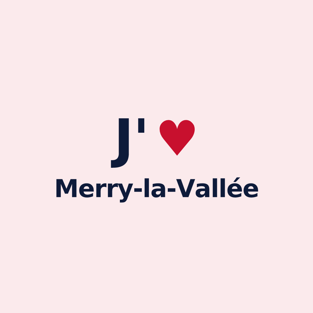 Magnet personnalisé Merry-la-Vallée — design J'aime Merry-la-Vallée