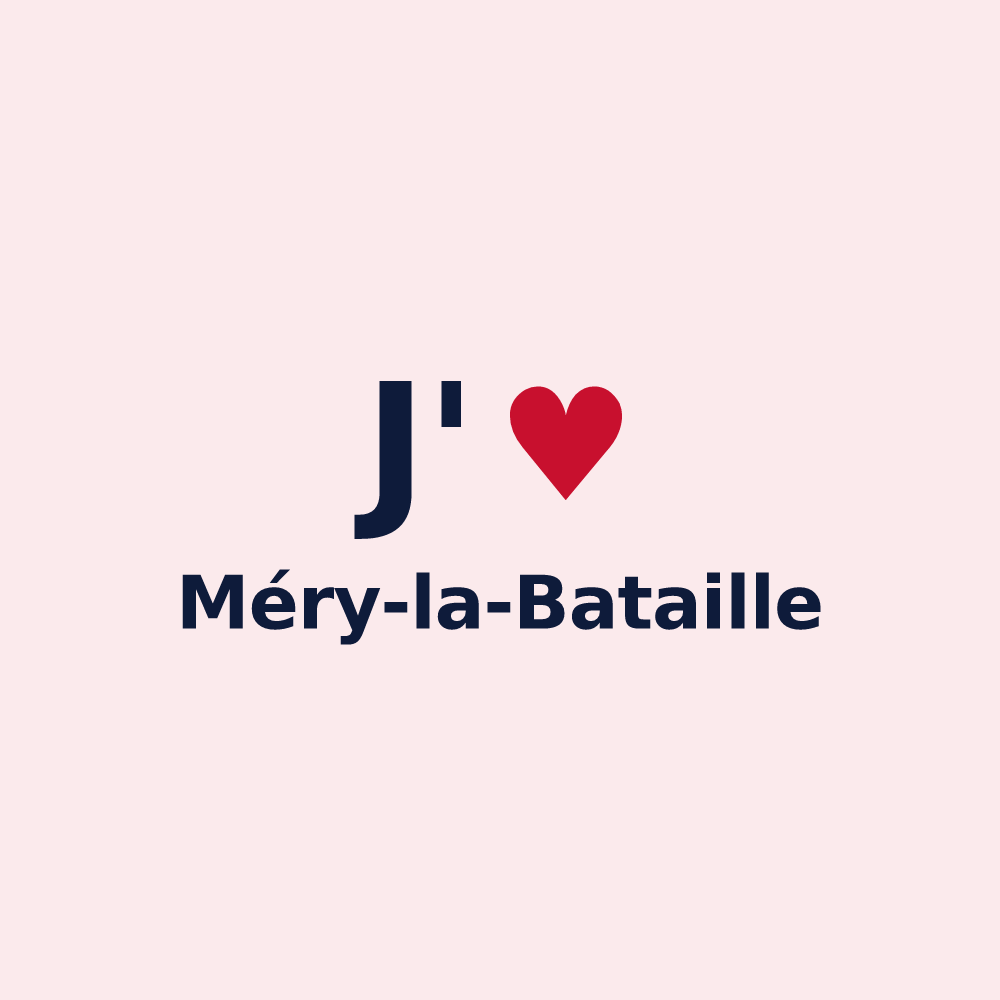 Magnet personnalisé Méry-la-Bataille — design J'aime Méry-la-Bataille