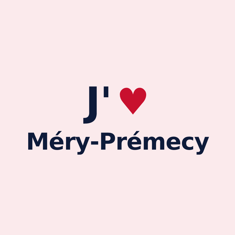 Magnet personnalisé Méry-Prémecy — design « J'aime Méry-Prémecy » imprimé sur le magnet