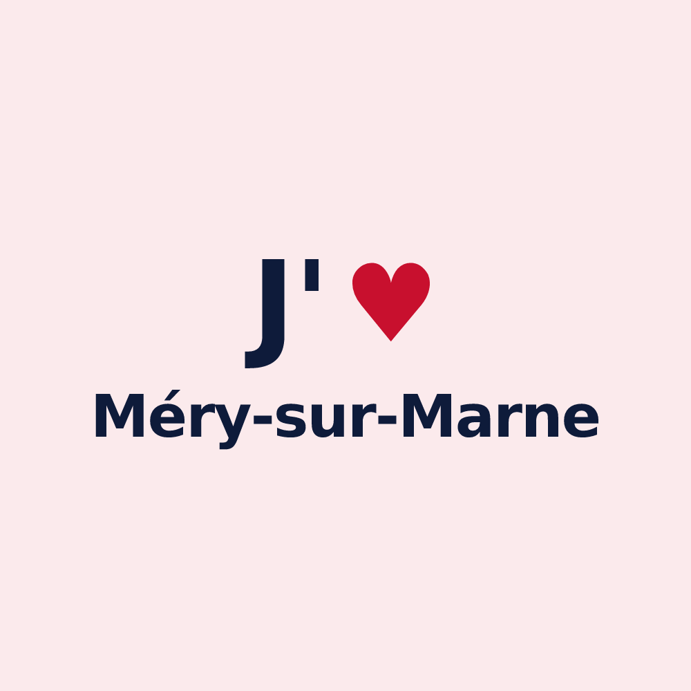 Magnet personnalisé Méry-sur-Marne — design J'aime Méry-sur-Marne