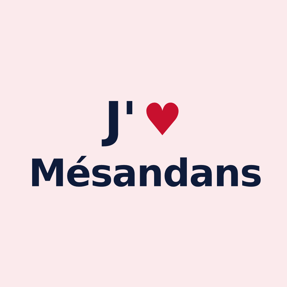 Magnet personnalisé Mésandans — design J'aime Mésandans