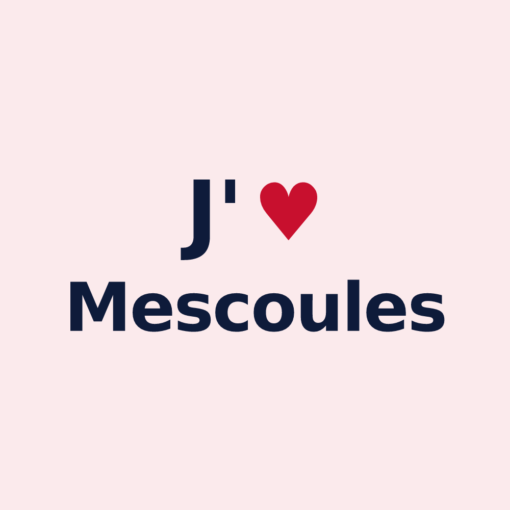 Magnet personnalisé Mescoules — design J'aime Mescoules