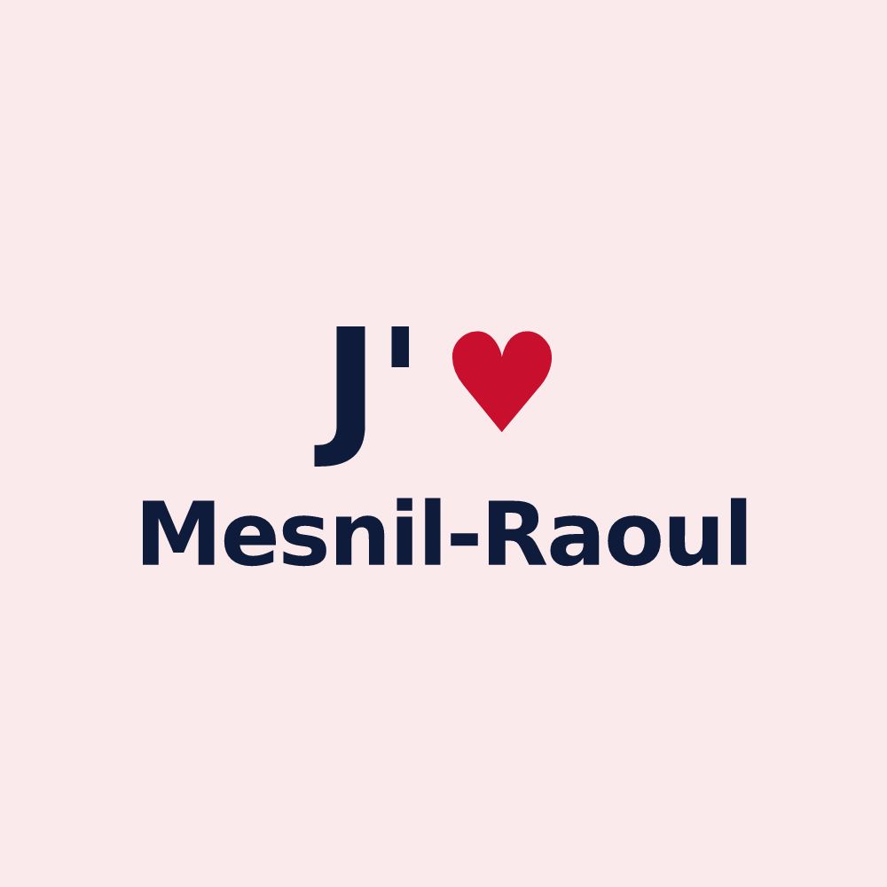 Magnet personnalisé Mesnil-Raoul — design « J'aime Mesnil-Raoul » imprimé sur le magnet
