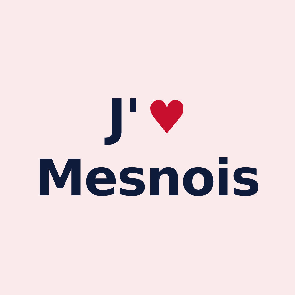 Magnet personnalisé Mesnois — design J'aime Mesnois